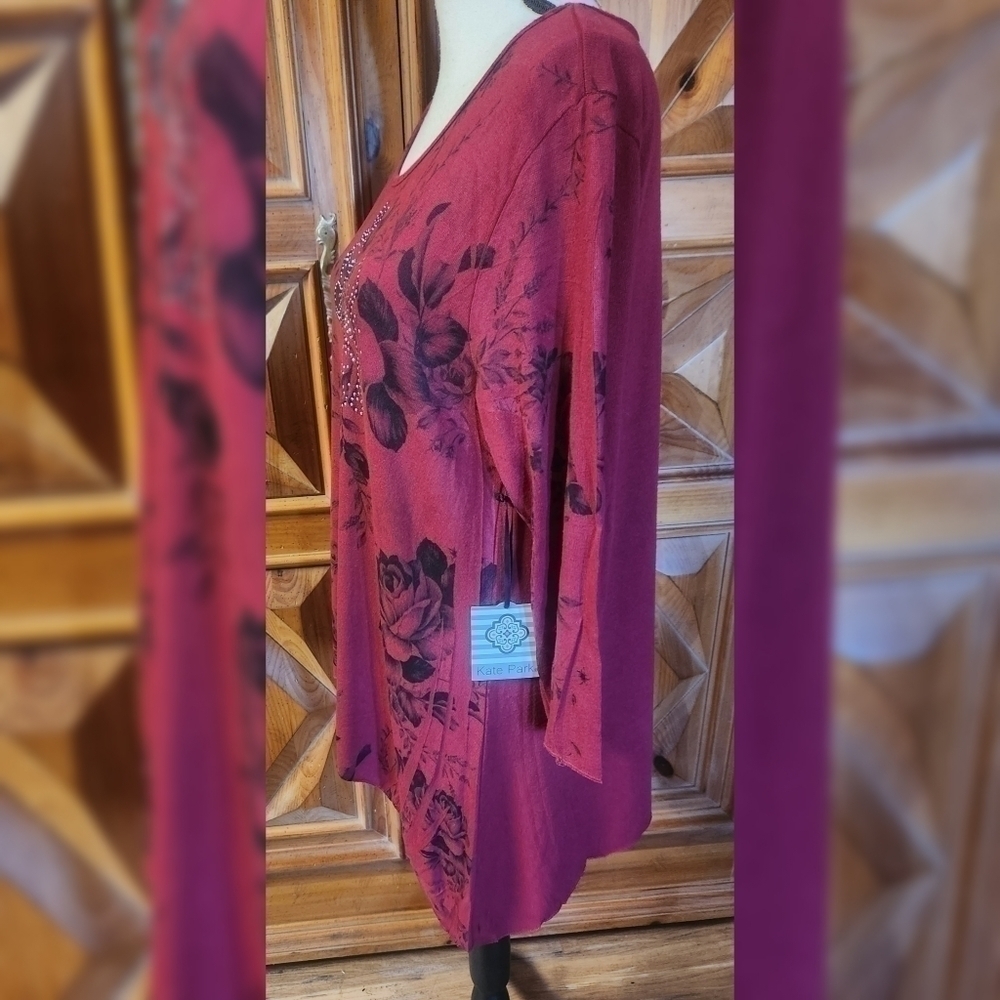 Kate Park 3/4 Sleeve Top Sz 1X - Picture 4 of 7